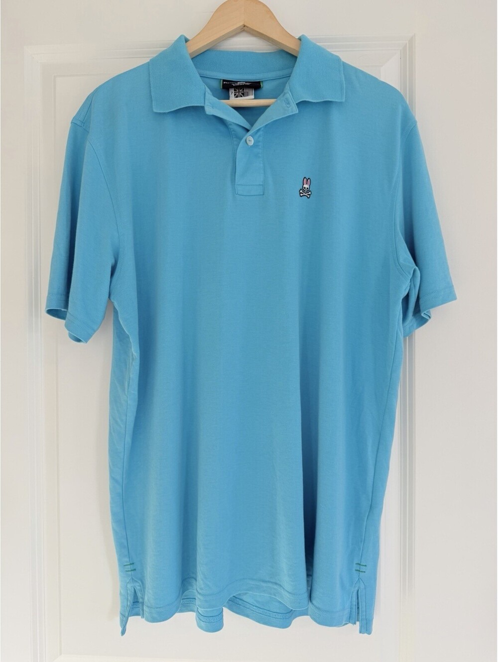 Psycho Bunny Men’s Classic Polo Shirt Turquoise Blue Size 7 (XL) Pima Cotton